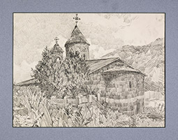 Маргарита Сюрина. Старая церковь в Кировакане. Армения. 1986