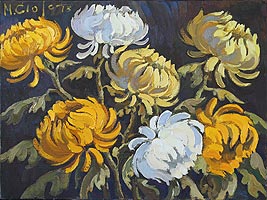 Margarita Siourina. Five Yellow Chrysanthemums, 2013