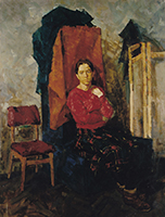 Маргарита Сюрина. Девушка в красном свитере, 1989 год